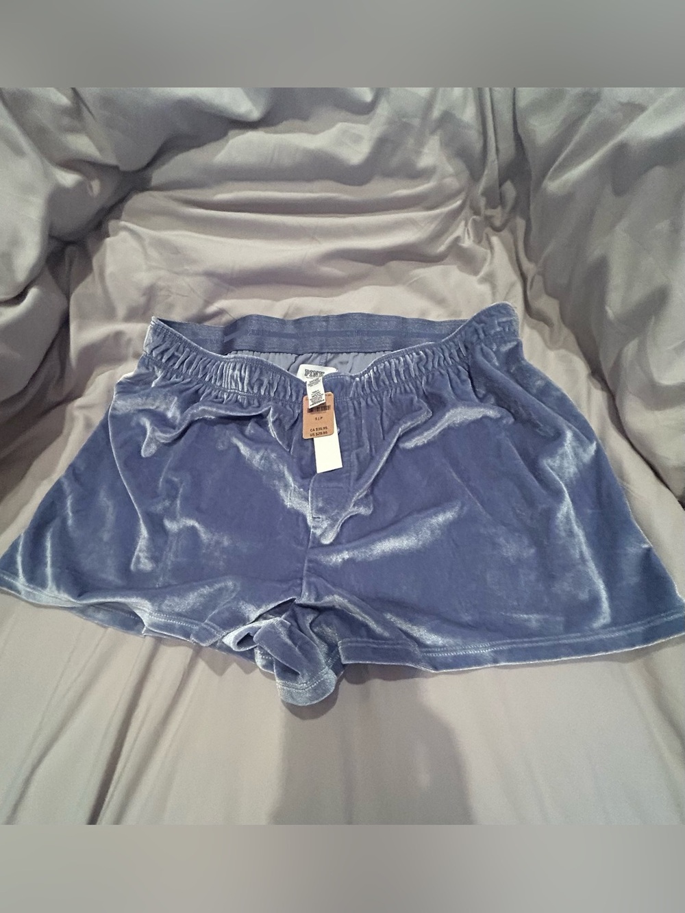 PINK Victoria's Secret Velvet Lounge Shorts - Light Blue
